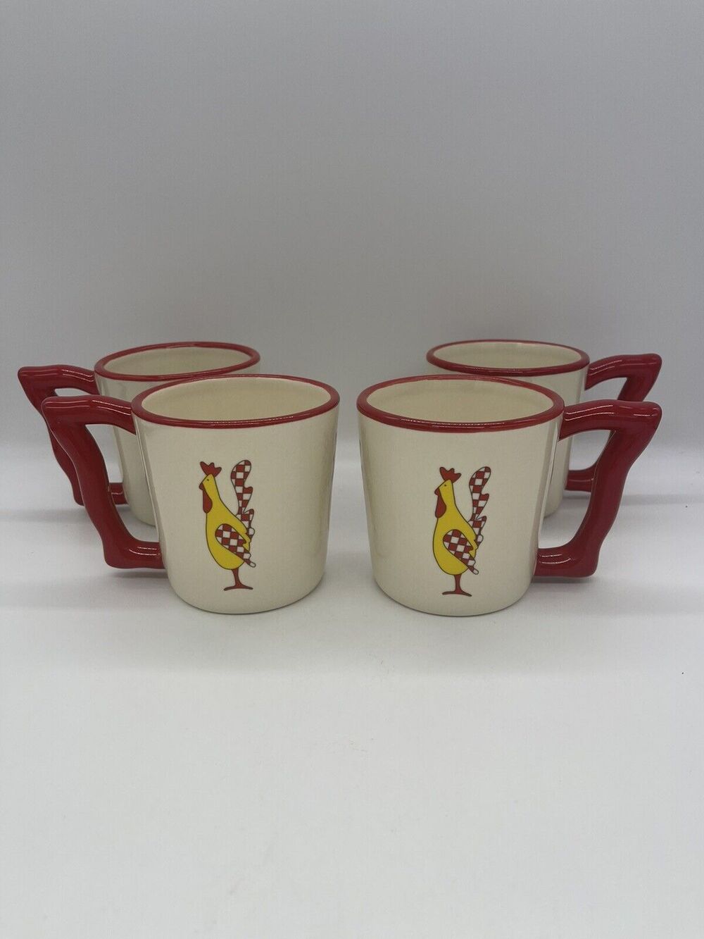 Set of 4 Boyds Home Rooster Mugs Country Farmhouse